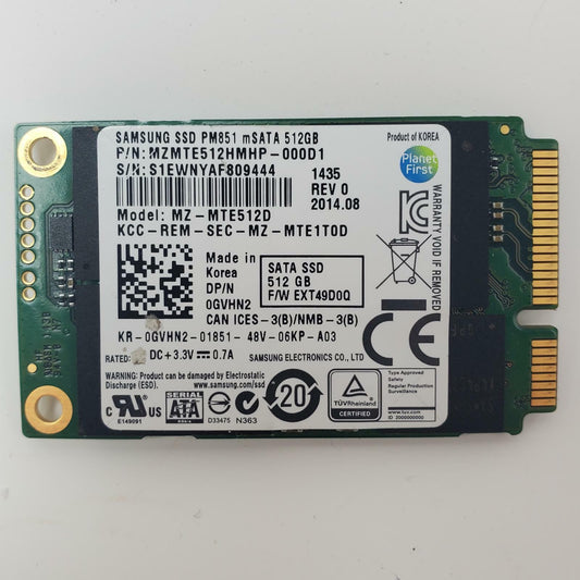 SAMSUNG MZ-MTE512D 512GB mSATA Internal SSD | Grade A | 10009