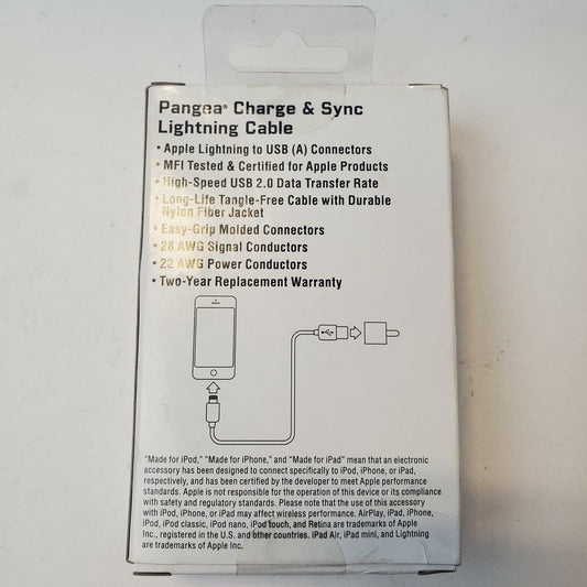 Pangea Audio 8-Pin Phone Charger Cable 4ft. Lot of 100 (Pink) | Grade A