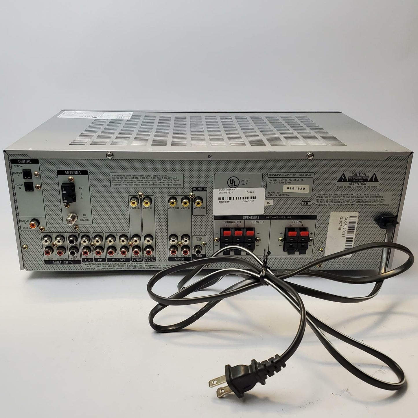 SONY STR-K502 5.1 AV Surround Receiver | Grade B