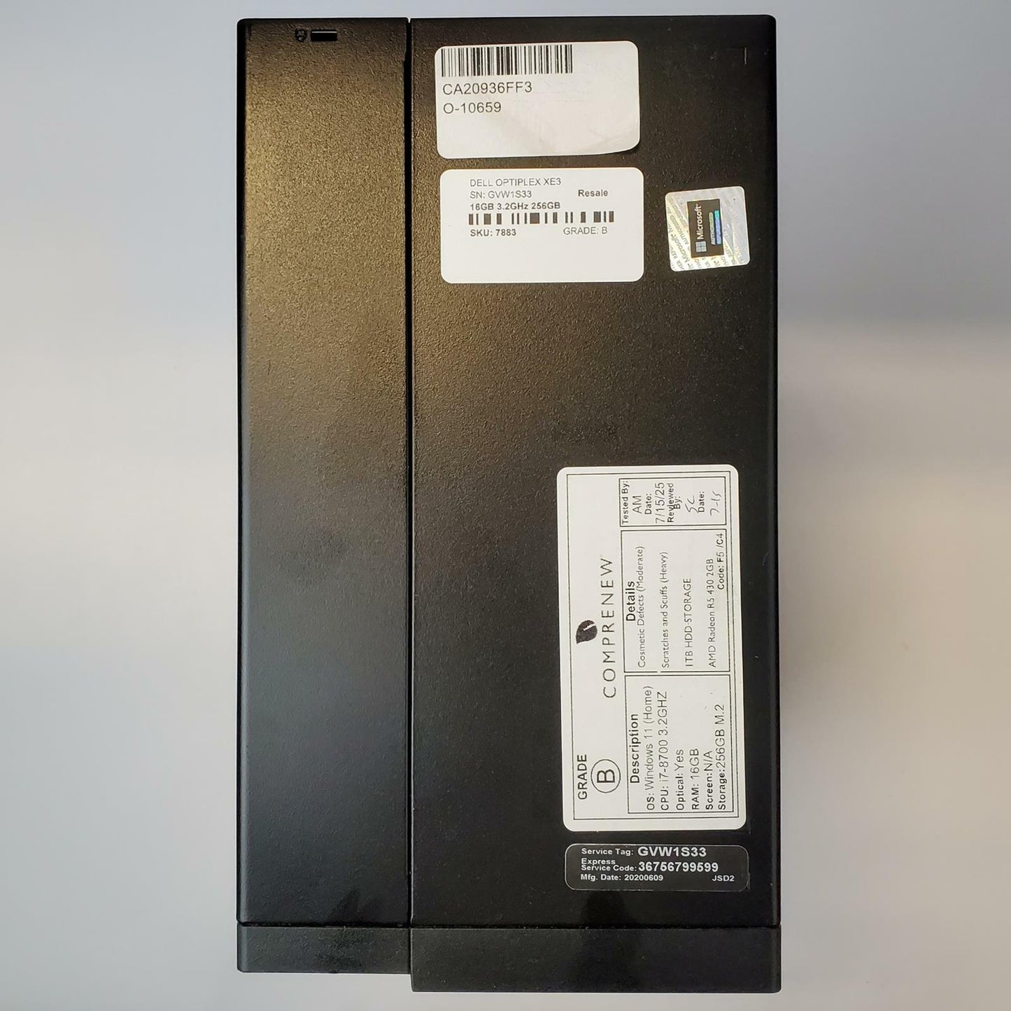 DELL OPTIPLEX XE3 Win 11 Home i7-8700 16GB RAM 256GB M.2 | Grade B