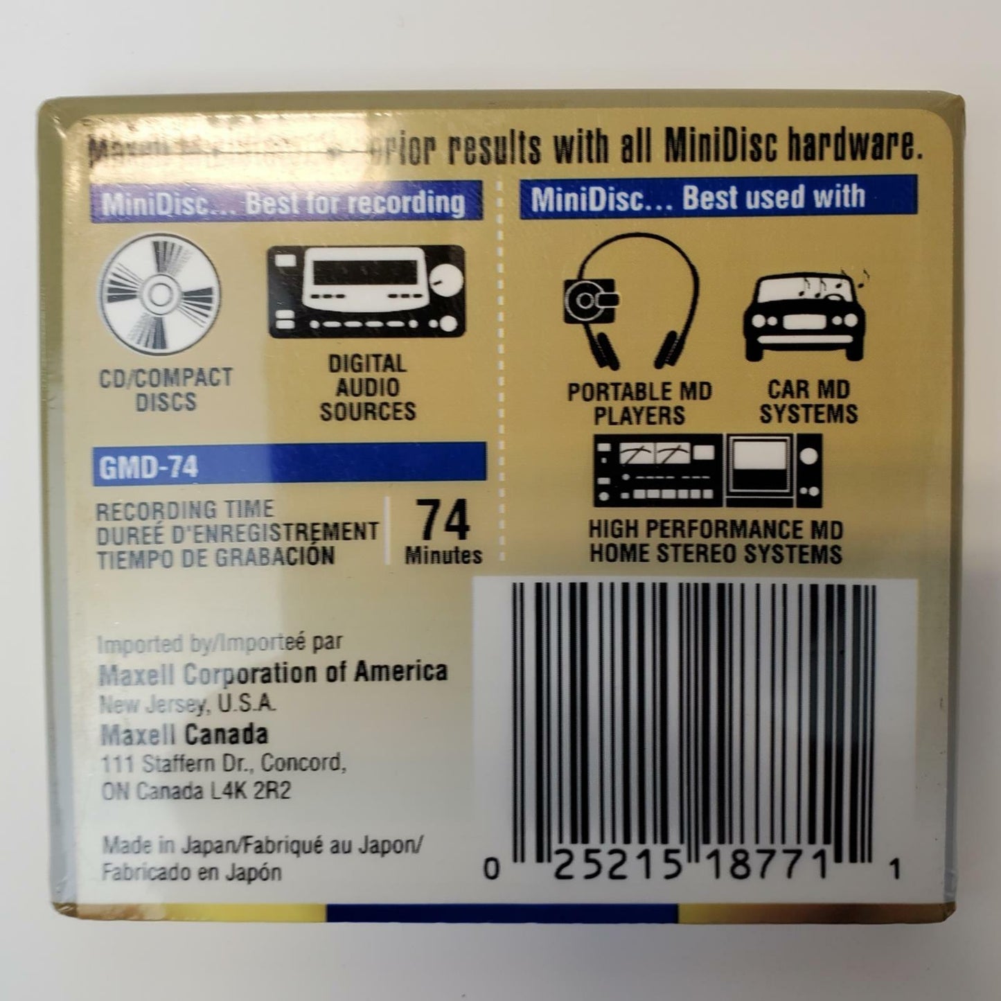 Maxell Blank Recordable MiniDisc Sealed Set of 12 | Grade A