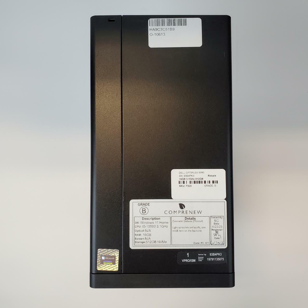 DELL OPTIPLEX 5090 Win 11 Home I5-10500 16GB RAM 512GB NVME | Grade B