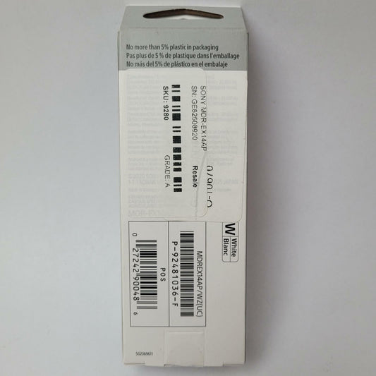 SONY MDR-EX14AP 3.5mm Wired Earbuds (White) | Grade A