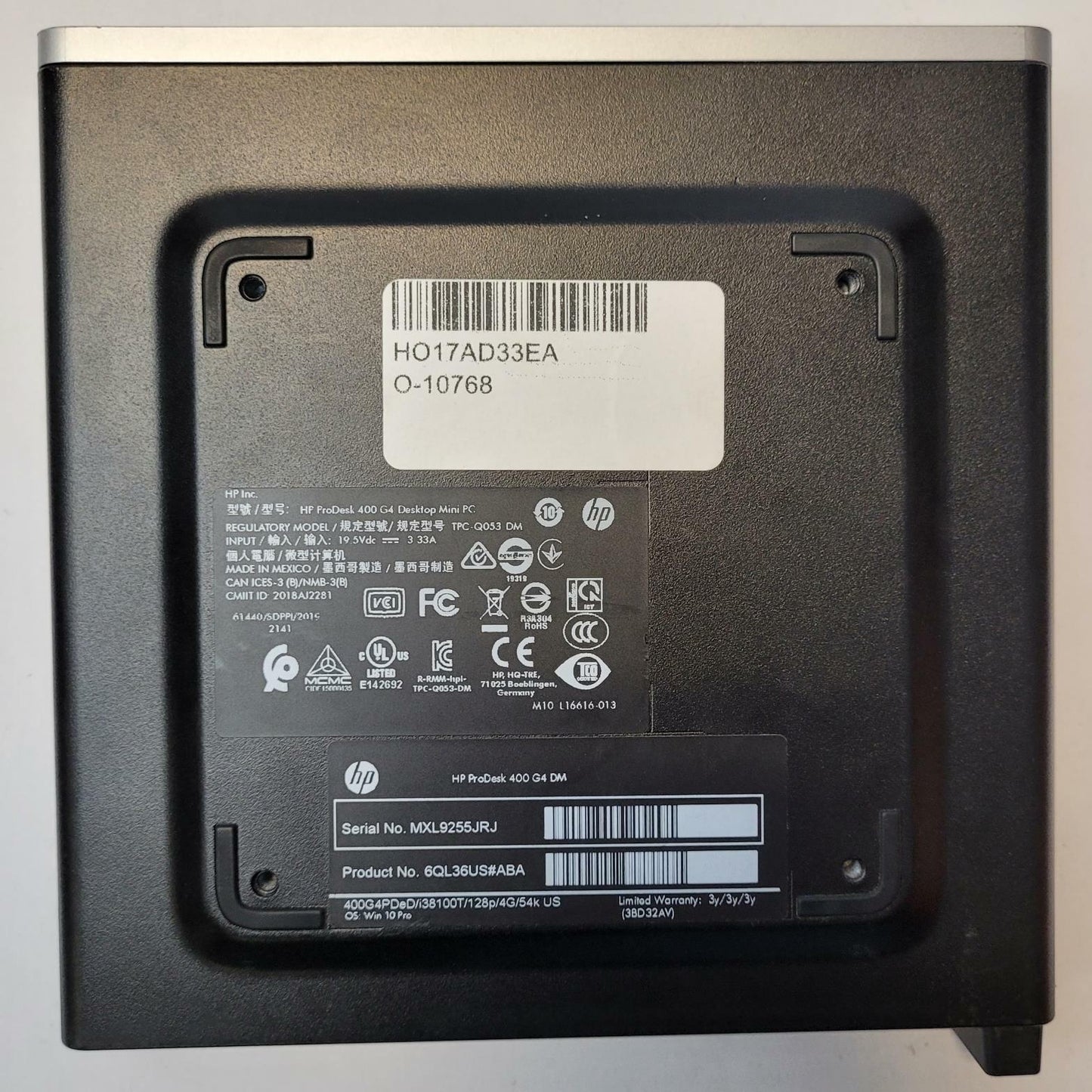 HP PRODESK 400 G4 DM Win 11 Home I3-8100T 16GB RAM 256GB 2.5" SSD | Grade B