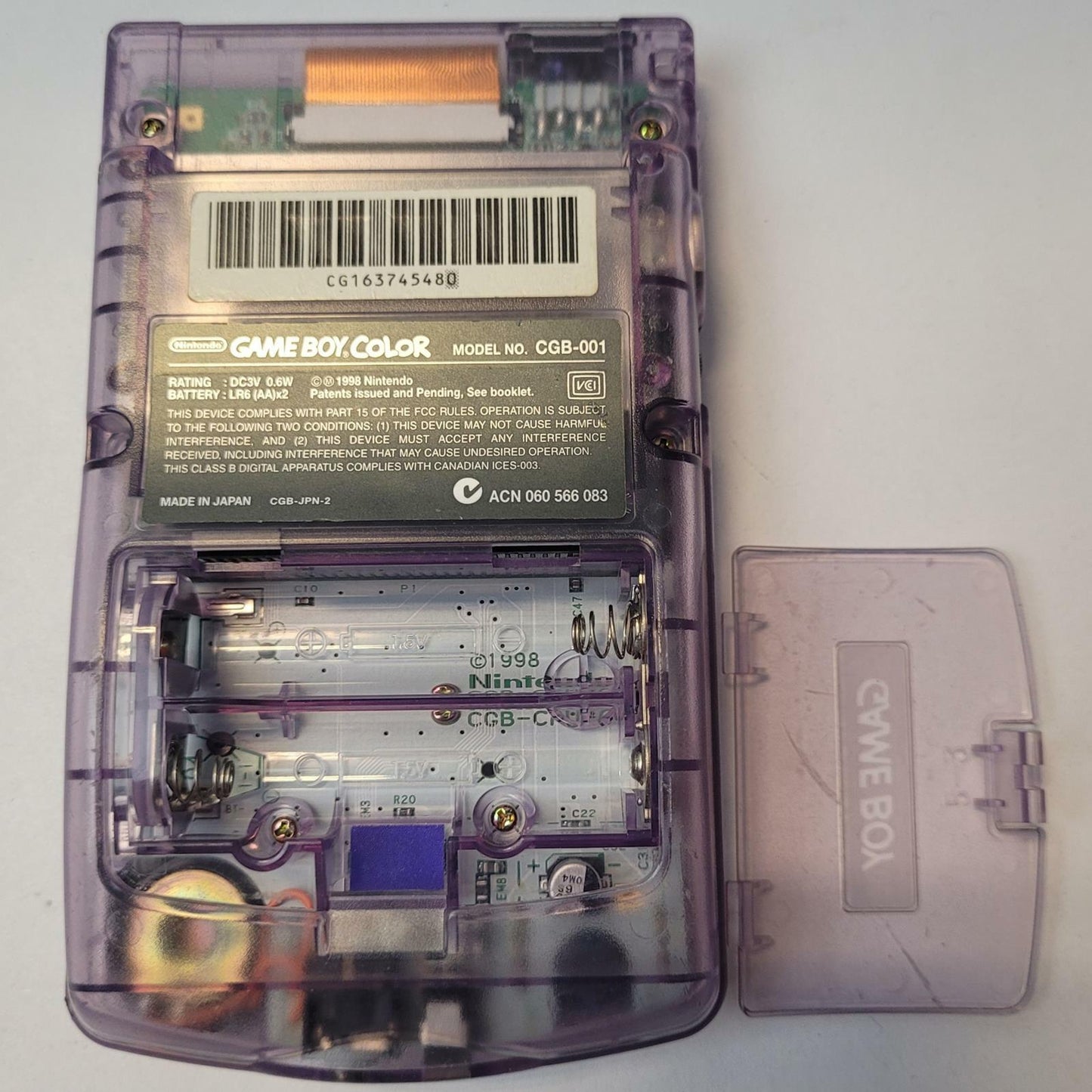 NINTENDO CGB-001 GameBoy Color (Clear Purple) | Grade B
