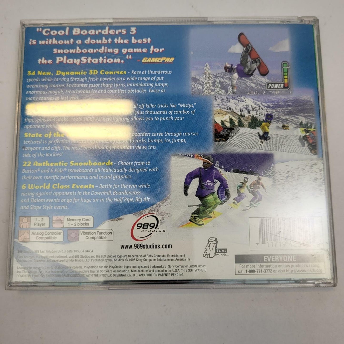 PlayStation Game: Cool Boarders 3 | Grade B