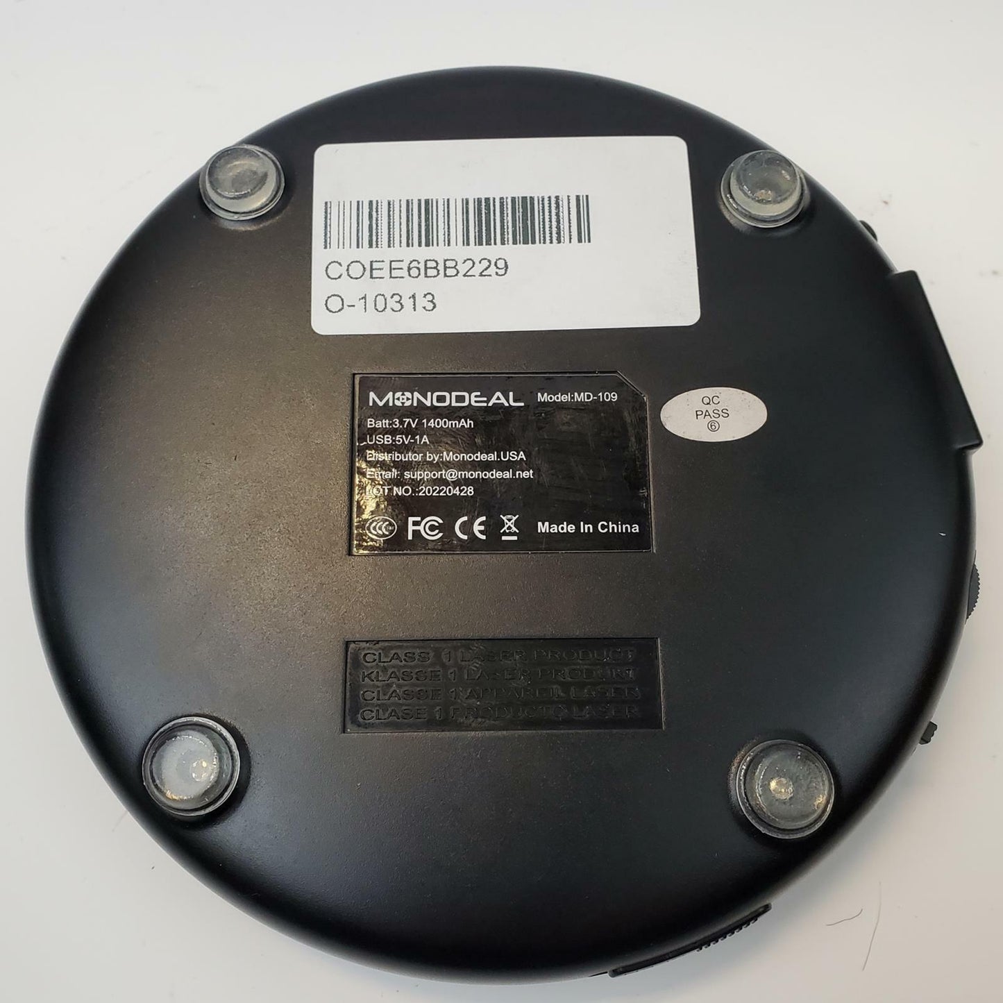 Monodeal MD-109 Rechargable Portable CD Player | Grade B