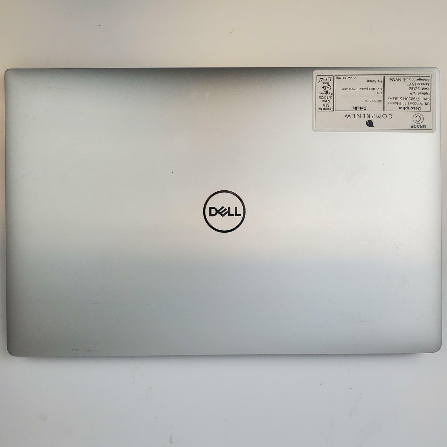 Dell Precision 5540 Win 11 Home i7-9850H 32GB RAM 512GB NVMe 4GB GPU | Grade C