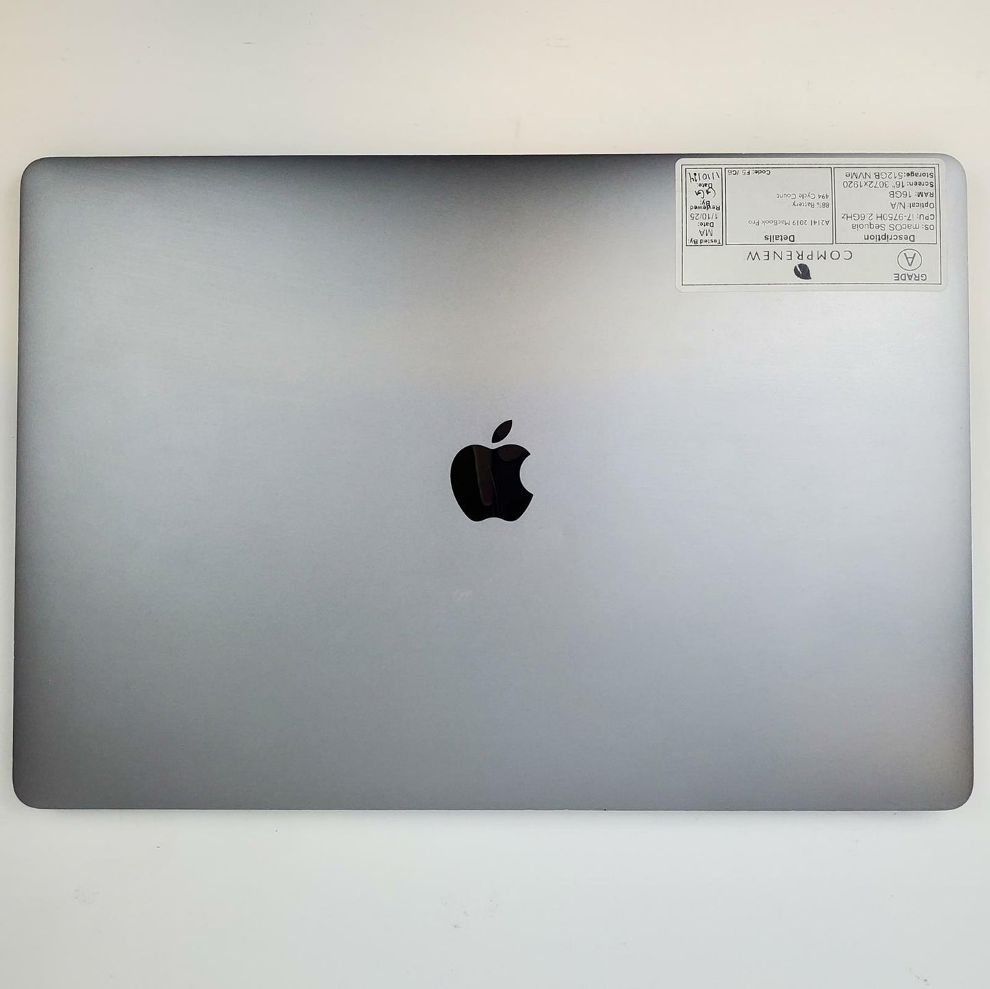 Apple MacBook Pro A2141 macOS Sequoia i7-9750H 16GB RAM 512GB NVMe | Grade A