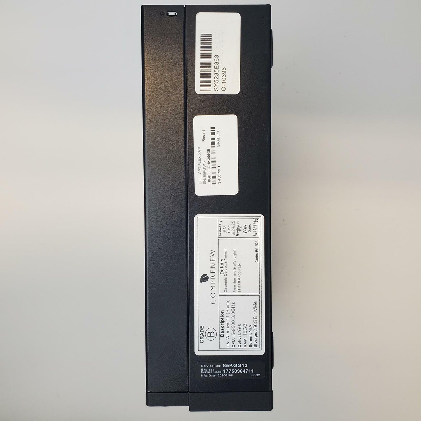 DELL OPTIPLEX 5070 Win 11 Home I5-9500 16GB RAM 256GB NVME | Grade B