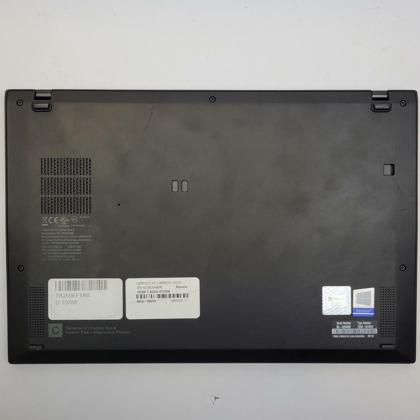 LENOVO X1 CARBON GEN8 Win 11 i7-10610U 16GB RAM 512GB NVME | Grade C