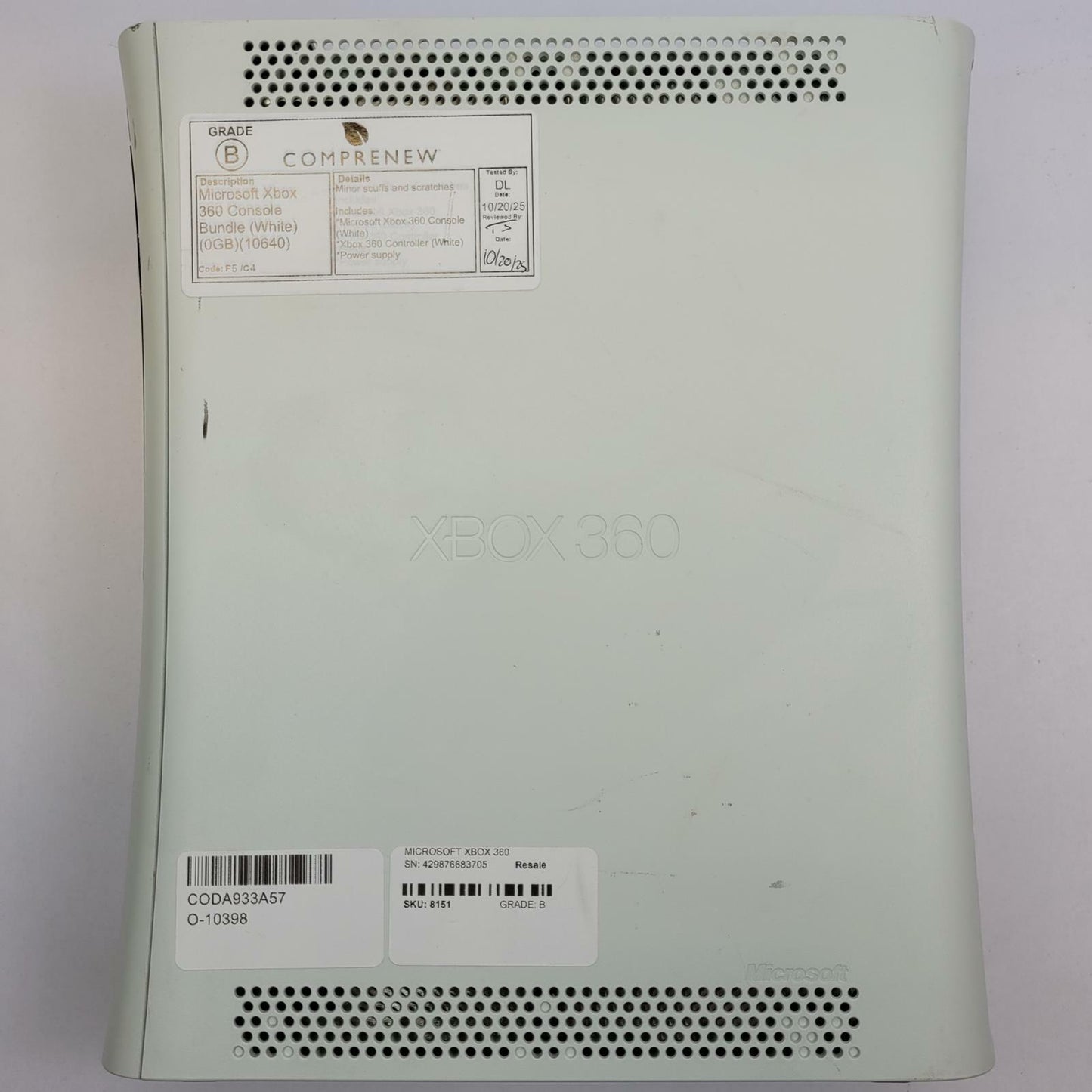 Microsoft Xbox 360 Console Bundle (No HDD)(White) | Grade B