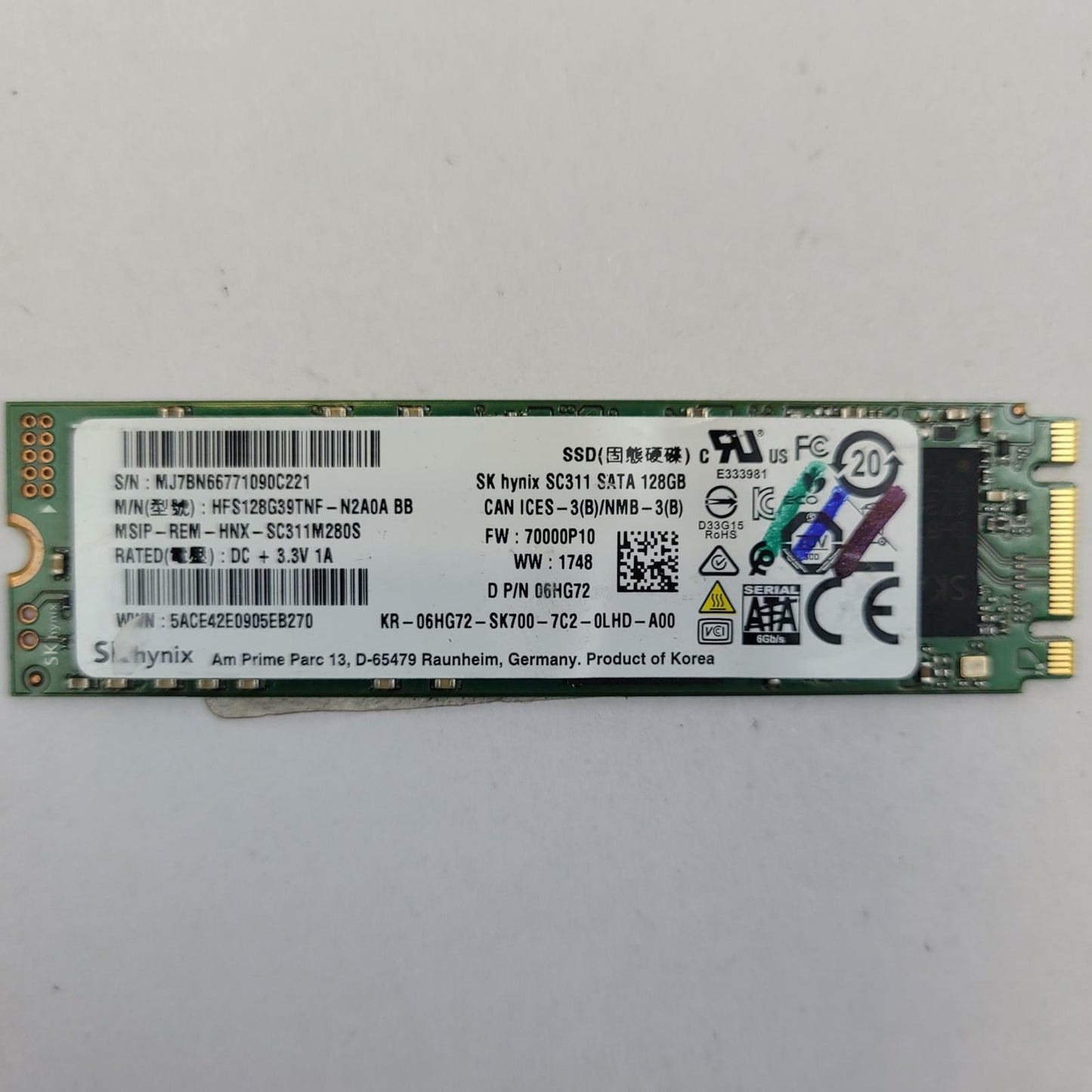 SK HYNIX SC311 128GB 2280 Gen3 M.2 Internal SSD | Grade A