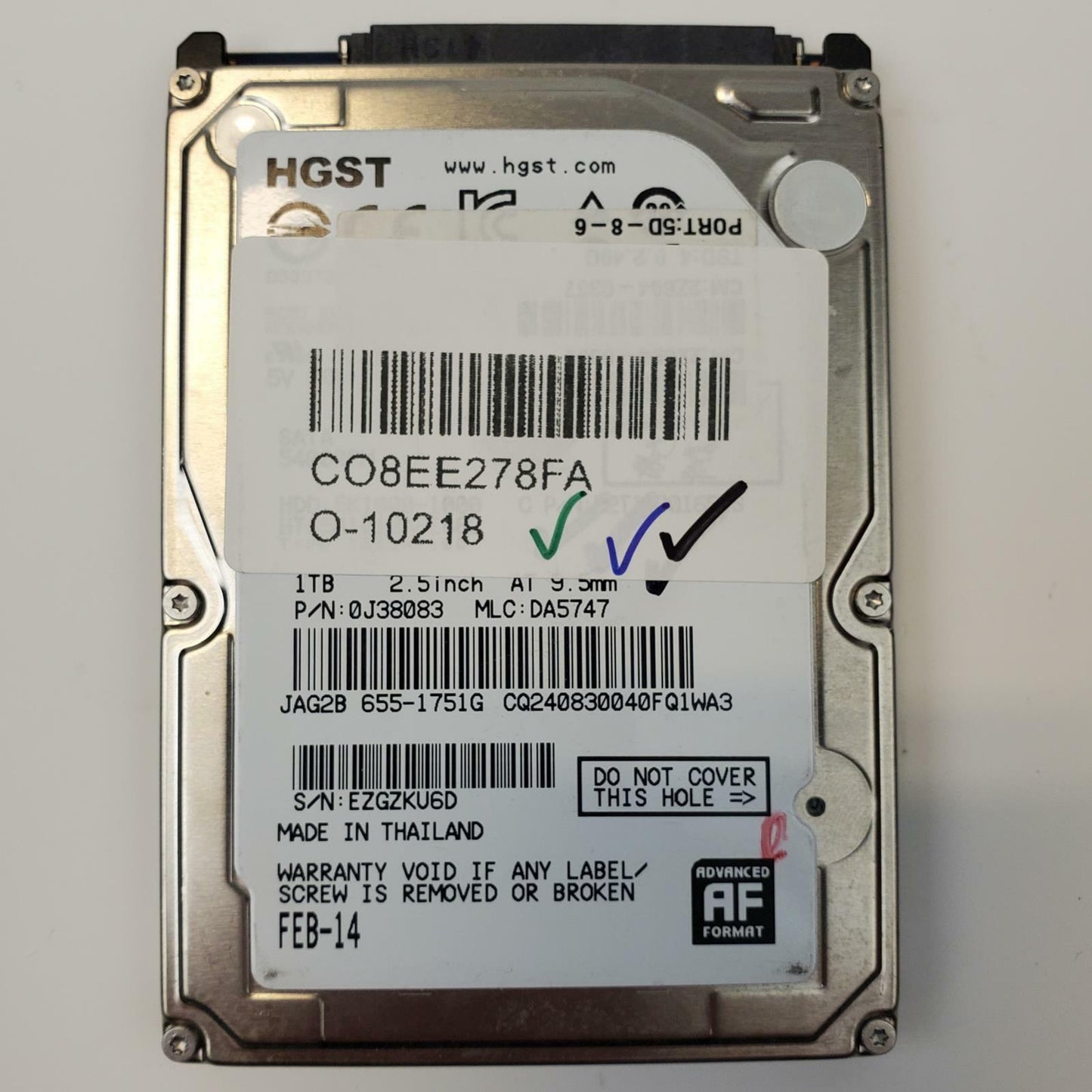 HGST HTS541010A9E662 1TB 2.5" SATA Internal HDD | Grade A