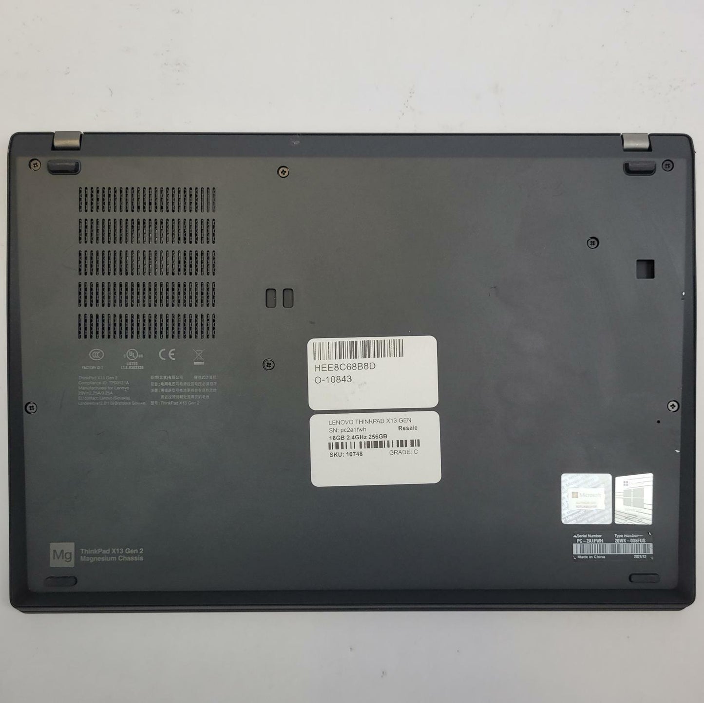 LENOVO THINKPAD X13 GEN 2 Win 11 I5-1135G7 16GB RAM 256GB NVME | Grade C