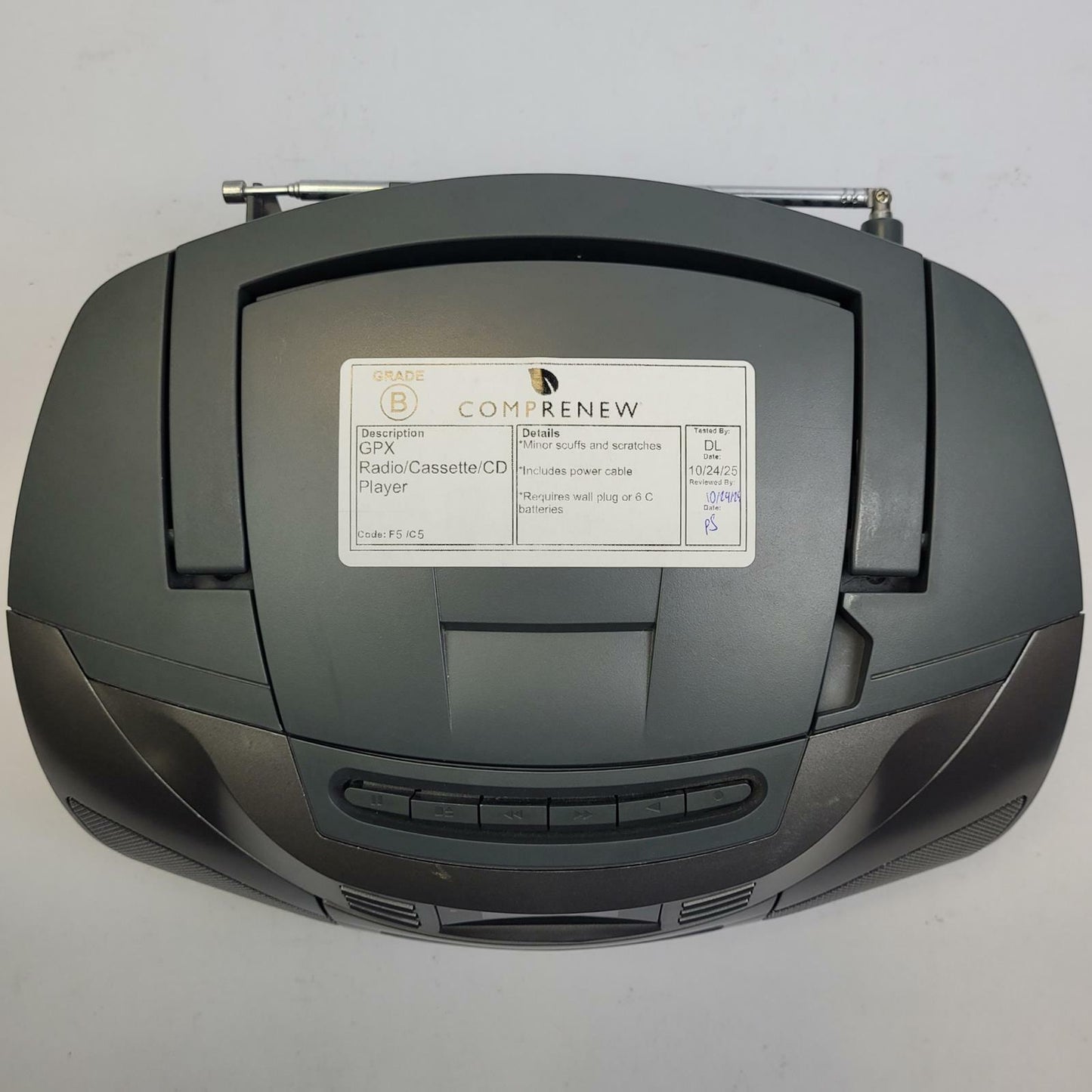 GPX BCA206S Radio/Cassette/CD Player | Grade B