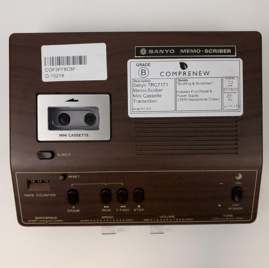 Sanyo TRC7171 Memo-Scriber Mini Cassette Transcriber | Grade B