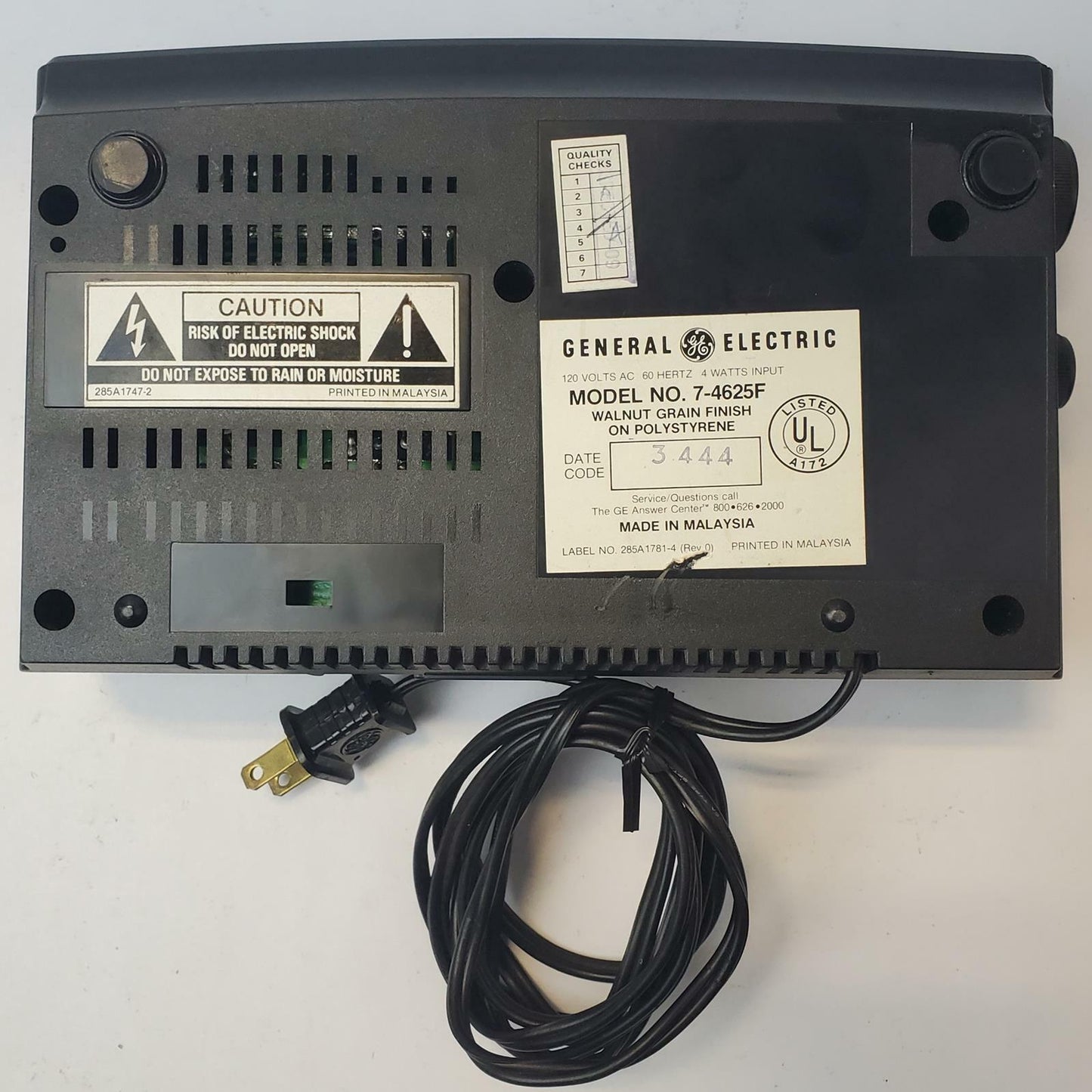 General Electric 7-4625F Radio Alarm Clock | Grade B