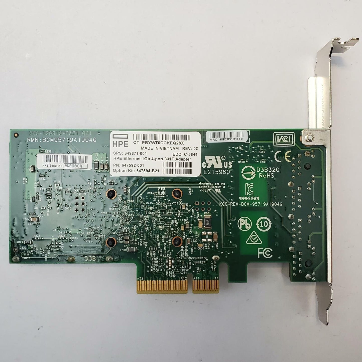 HPE 647592-001 Ethernet 1GB 4-Port 331T Adapter | Grade A
