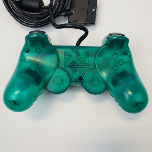 Sony SCPH-10010 DualShock 2 Wired Controller (Clear Teal Green) | Grade B