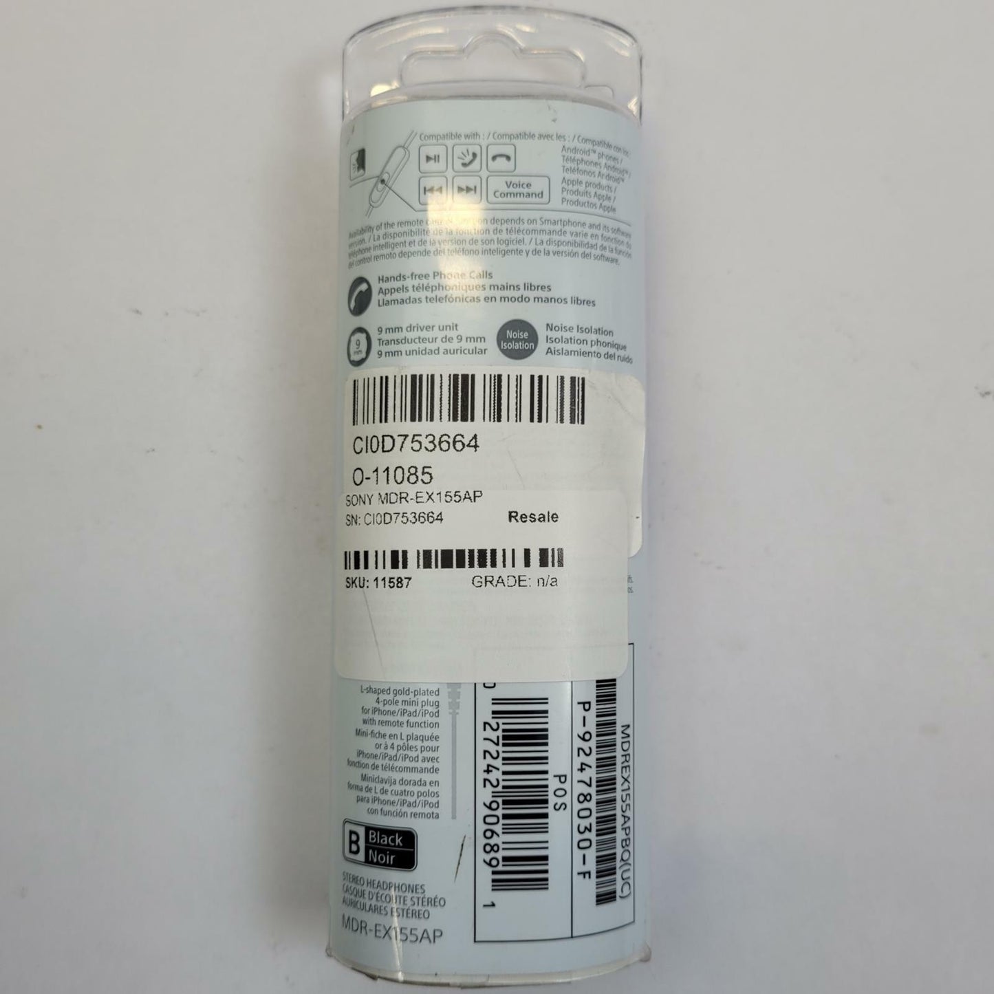 Sony MDR-EX155AP 3.5mm Wired Earbuds | Grade A