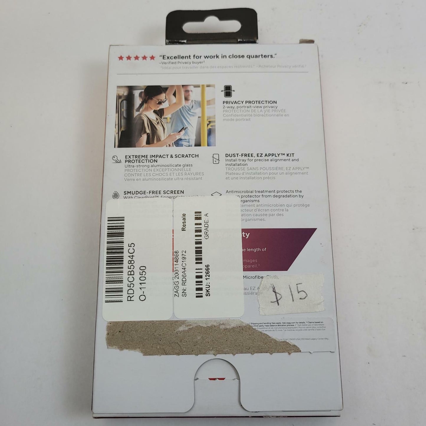 ZAGG iPhone 16 Pro 6.3" Invisible Shield Screen Cover | Grade A |