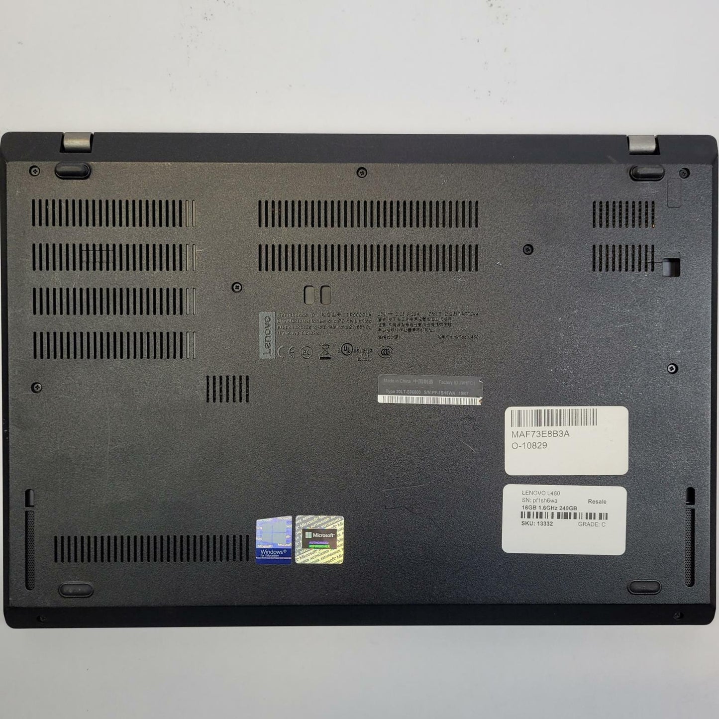 LENOVO L480 Windows 11 Home i5-8265U 16GB RAM 240GB 2.5" SSD | Grade C