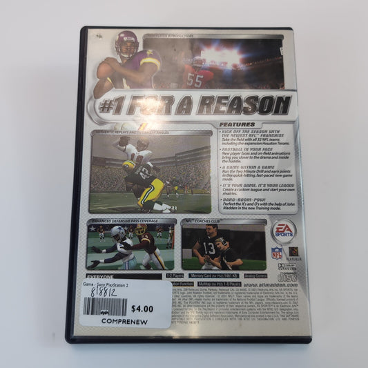 Sony PlayStation 2 Game - Madden 2002 | Grade B