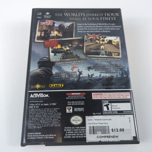 Nintendo GameCube Game - Call of Duty: Finest Hour | Grade B