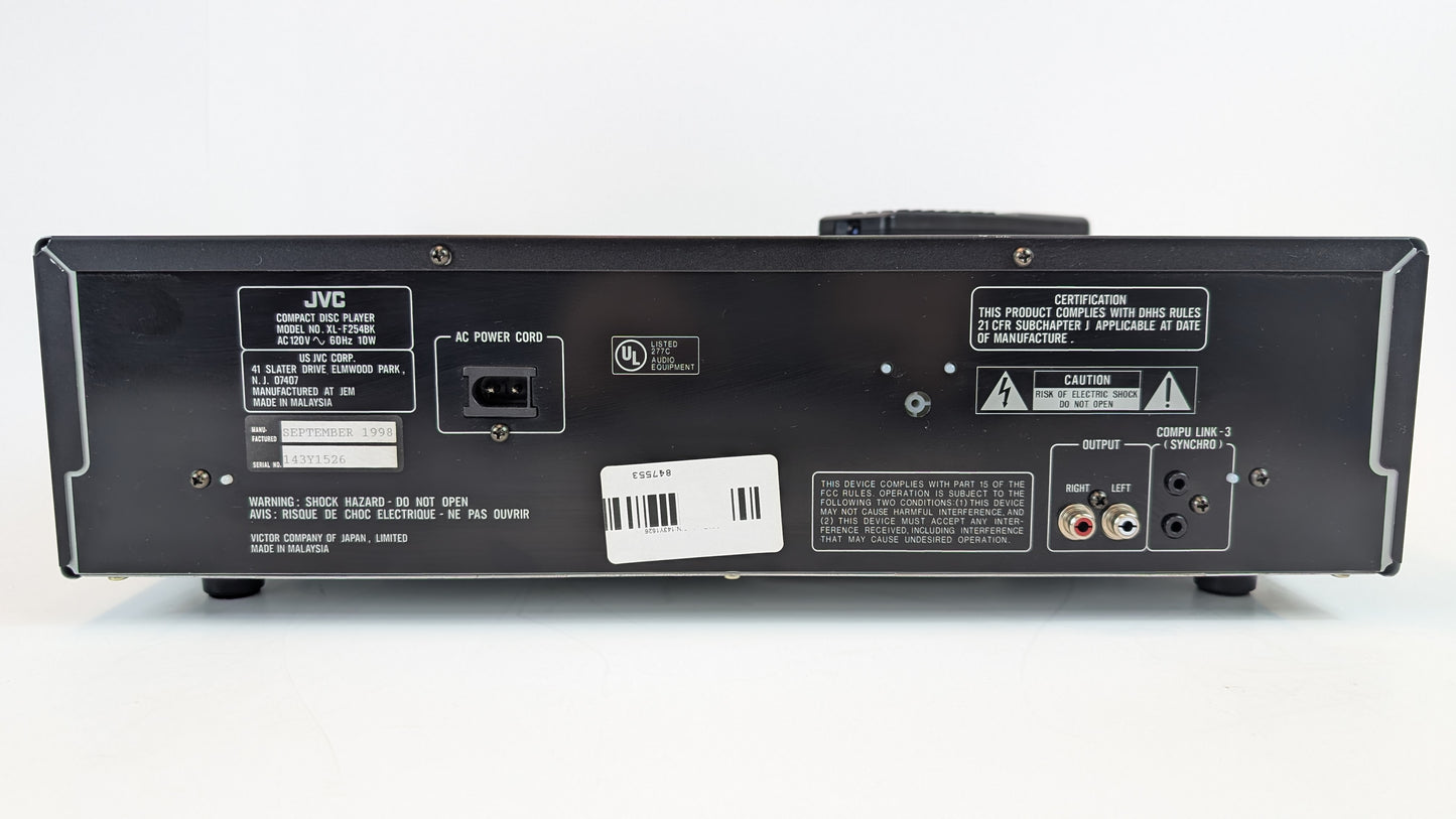 JVC XL-F254 - 5 Disc Carousel Rotary CD Changer Player with Remote | Grade B