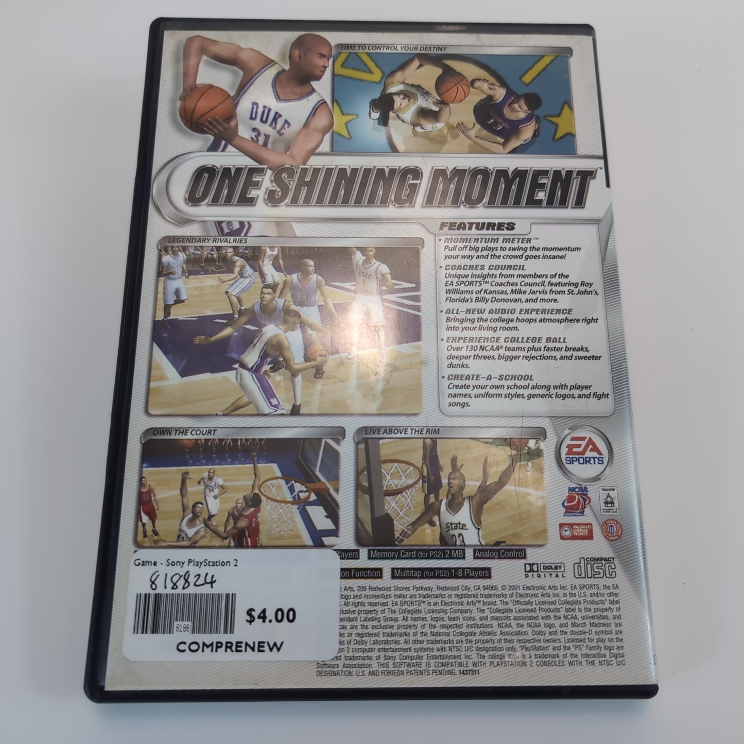 Sony Play Station 2 Game - NCAA March Madness 2002 | Grade B