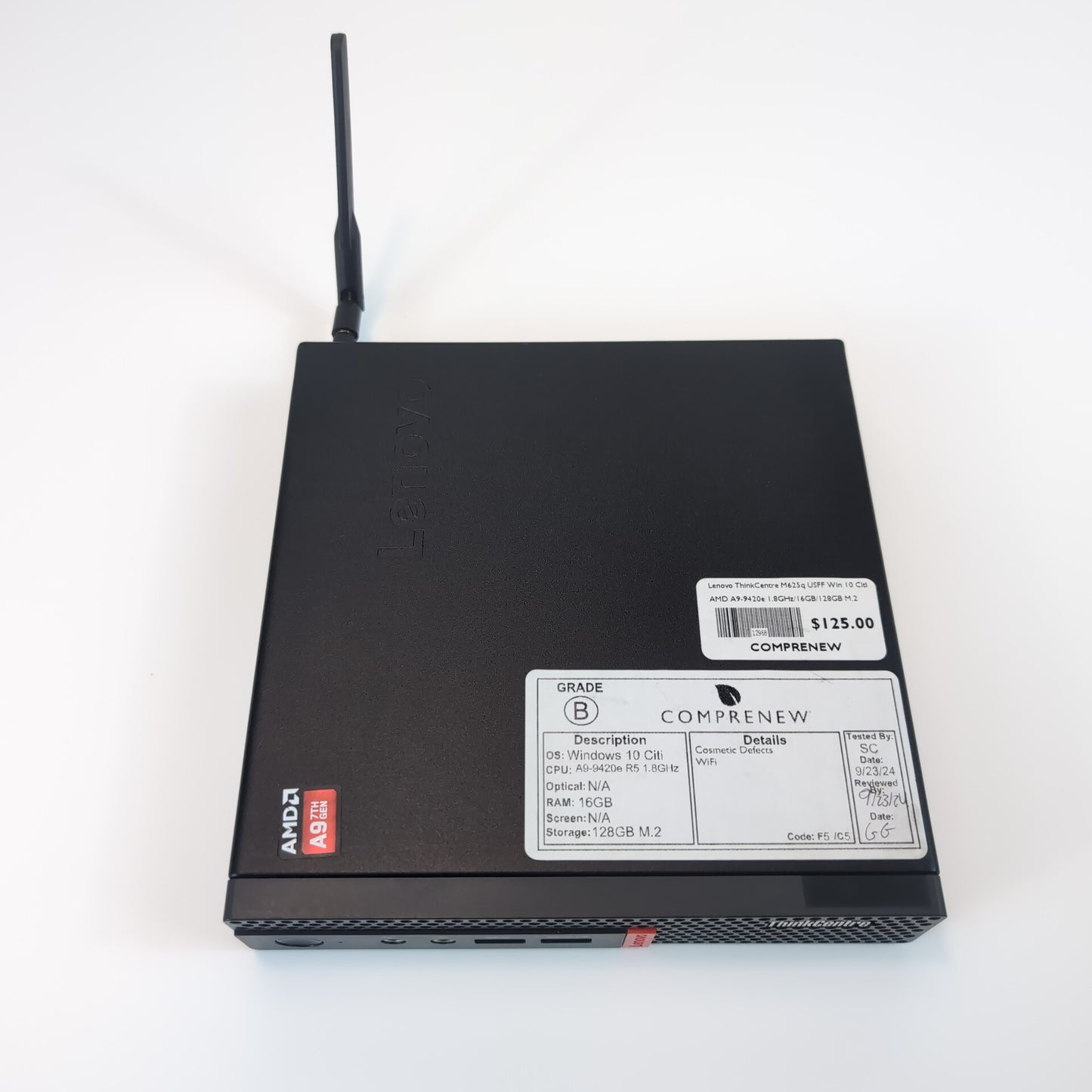 Lenovo ThinkCentre M625q USFF Win 10 Citi A9-9420e R5 1.8GHz/16GB/128GB M.2 | Grade B