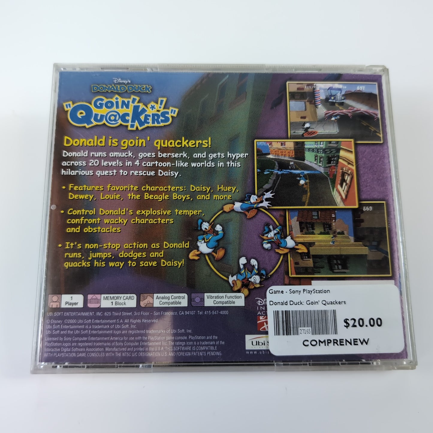 Sony PlayStation 2 Game - Donald Duck: Goin' Quackers | Grade B