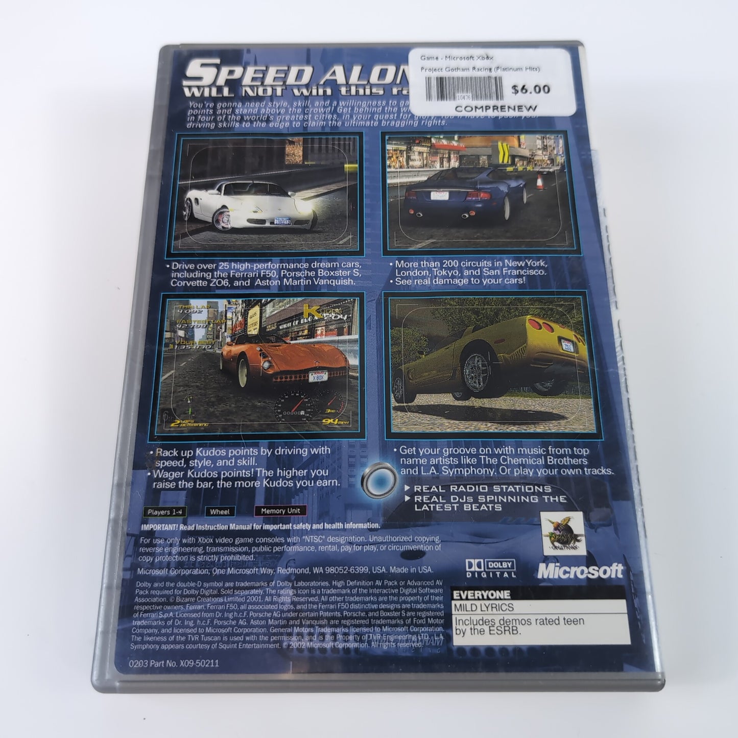Microsoft Xbox Game - Project Gotham Racing (Platinum Hits) | Grade B