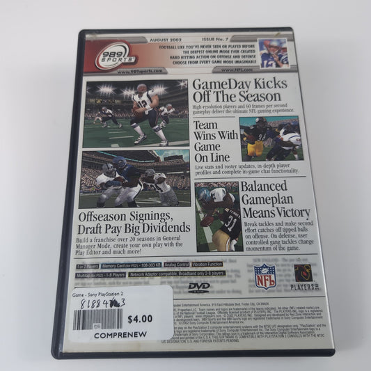Sony PlayStation 2 Game - NFL Game Day 2003 | Grade B