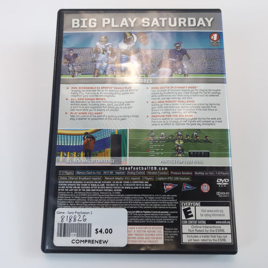 Sony PlayStation 2 Game - NCAA Football '09 | Grade B