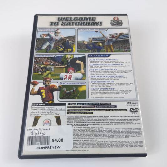 Sony PlayStation 2 Game - NCAA Football 2004 | Grade B