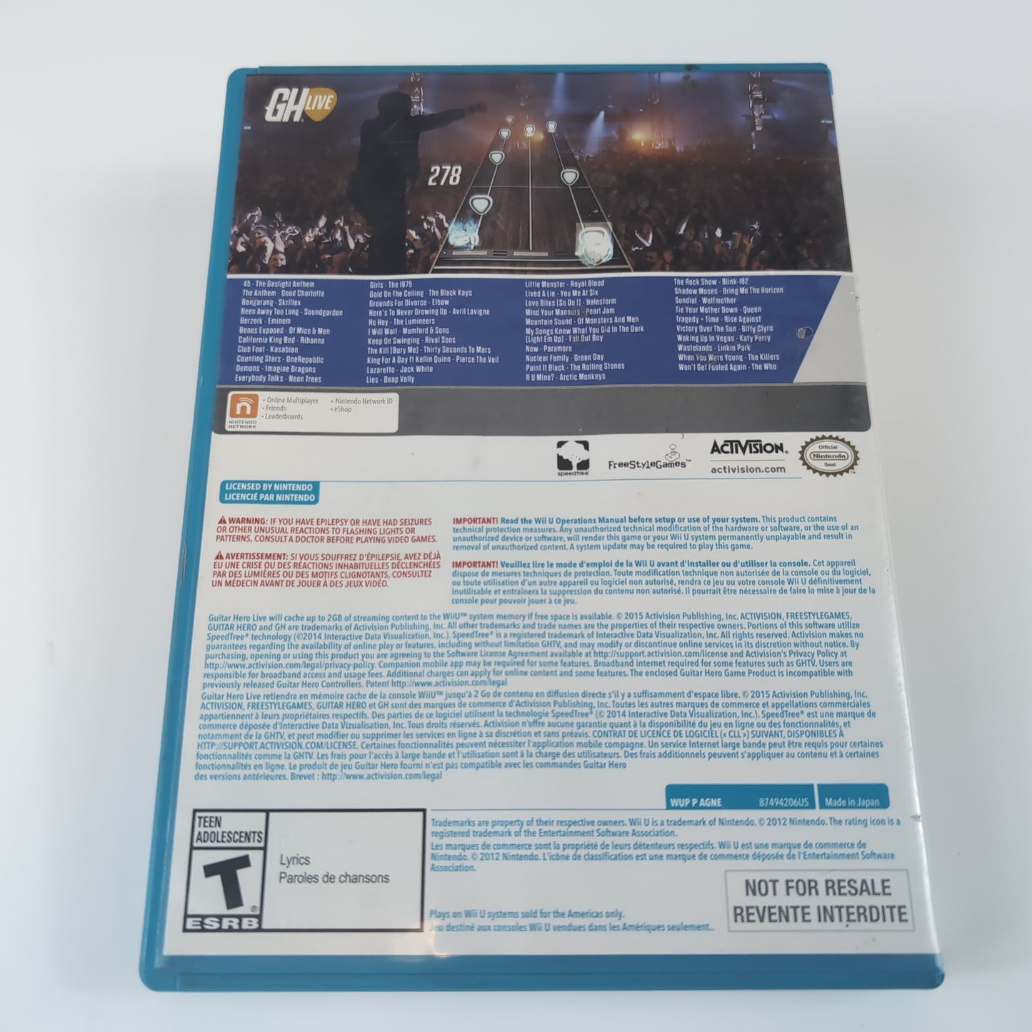 Nintendo Wii U Game - Guitar Hero Live | Grade B