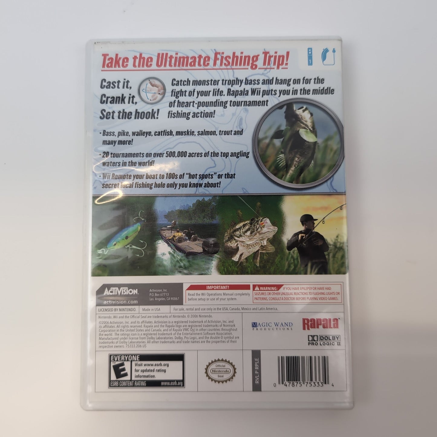 Nintendo Wii Game - Rapala Tournament Fishing | Grade B