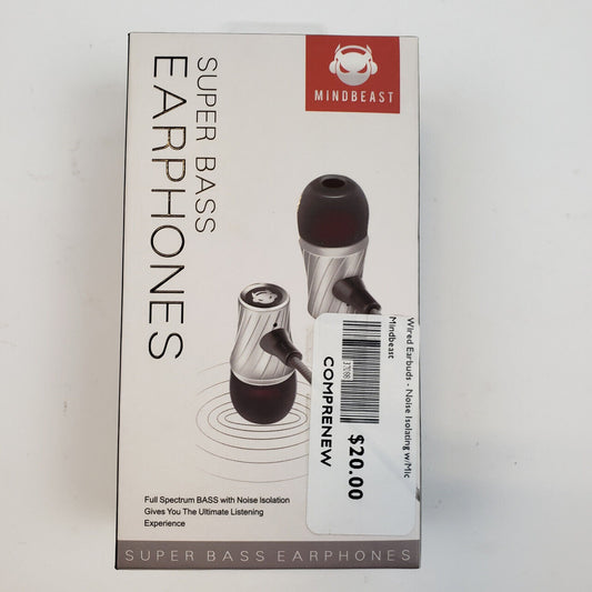 Mindbeast Super Bass Noise Isolating Wired Earbuds | Grade A - ShopComprenew