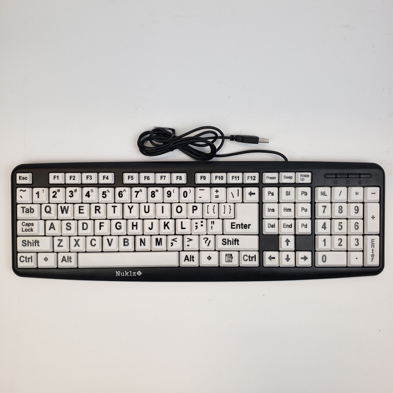 Nuklz Large Print Wired USB Keyboard | Grade A - ShopComprenew