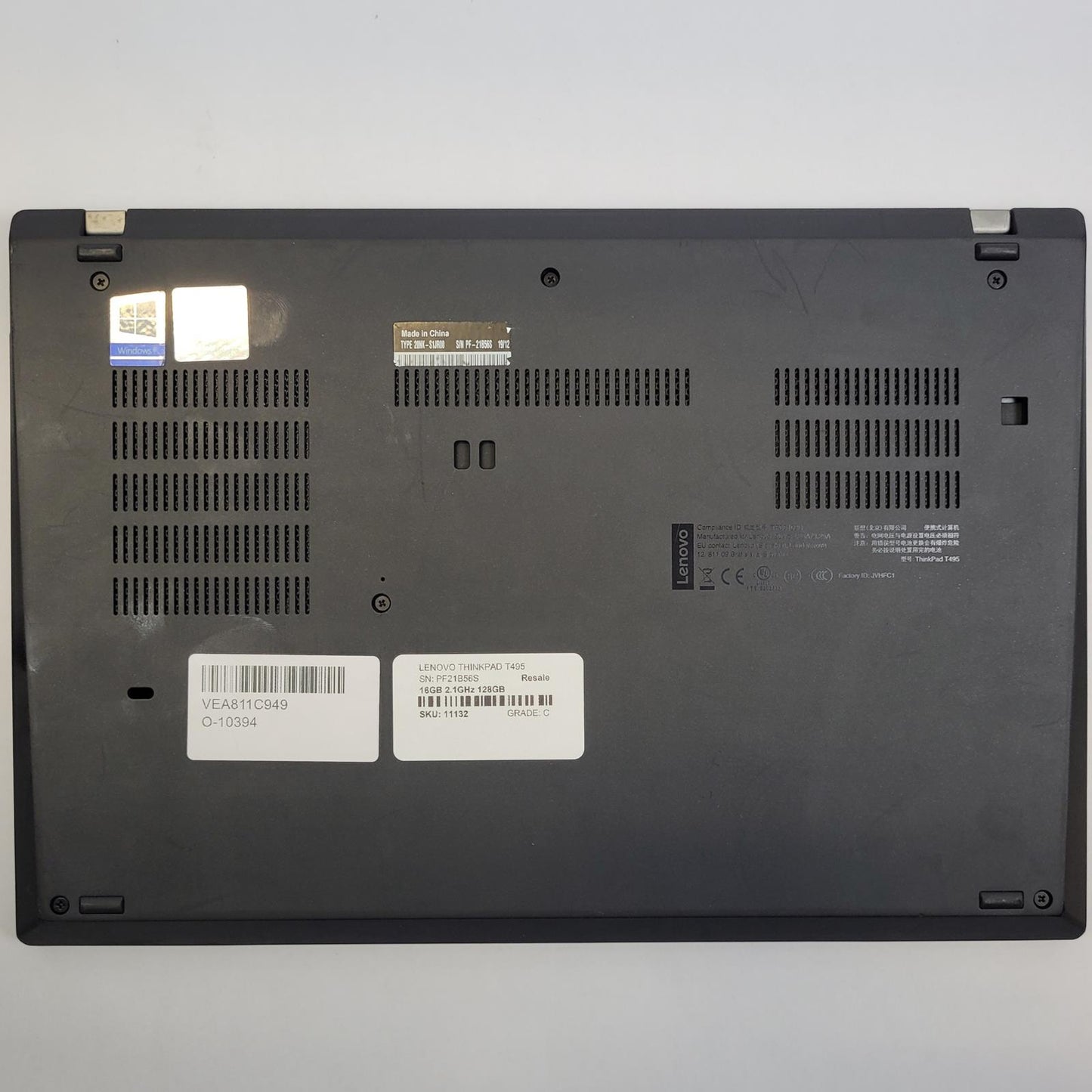 LENOVO THINKPAD T495 Win 11 R5 Pro 3500U 16GB RAM 128GB NVME | Grade C | 11132