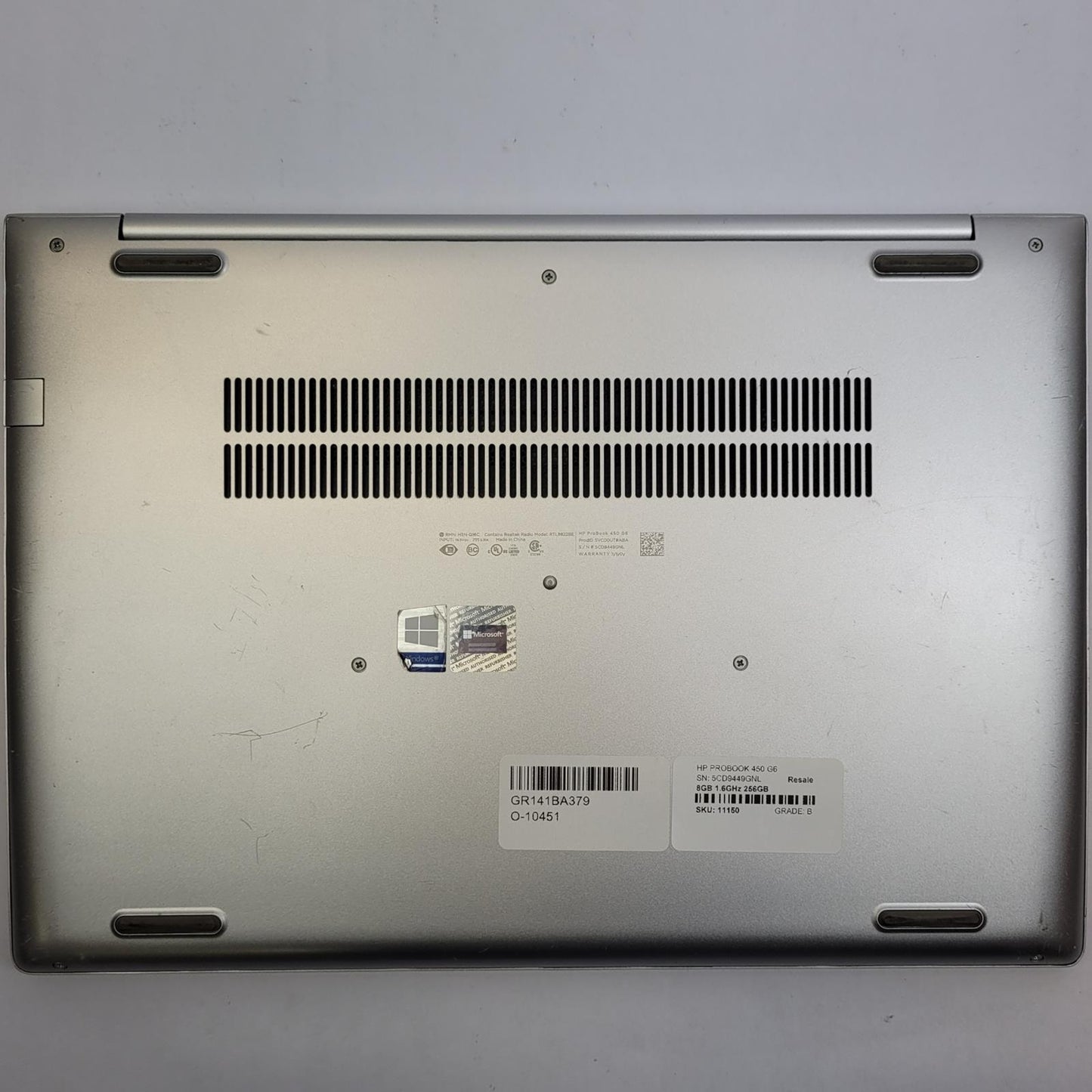 HP PROBOOK 450 G6 Win 11 i5-8265U 8GB RAM 256GB 2.5" SSD | Grade B | 11148