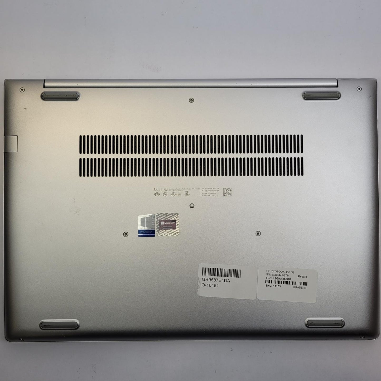 HP PROBOOK 450 G6 Win 11 i5-8265U 8GB RAM 256GB 2.5" SSD | Grade B | 11153