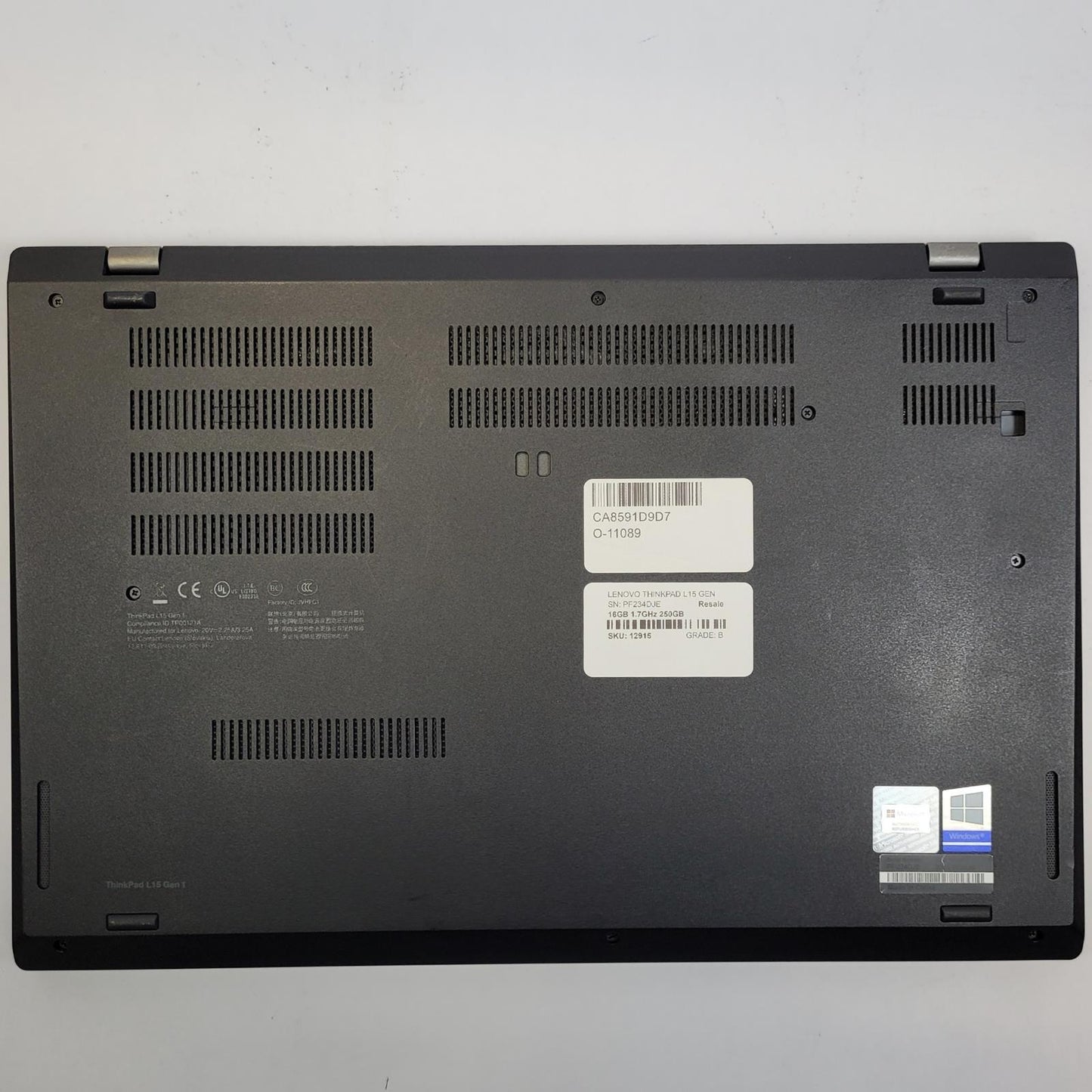 LENOVO THINKPAD L15 GEN 1 Win 11 i5-10310U 16GB RAM 250GB NVME | Grade B | 12915