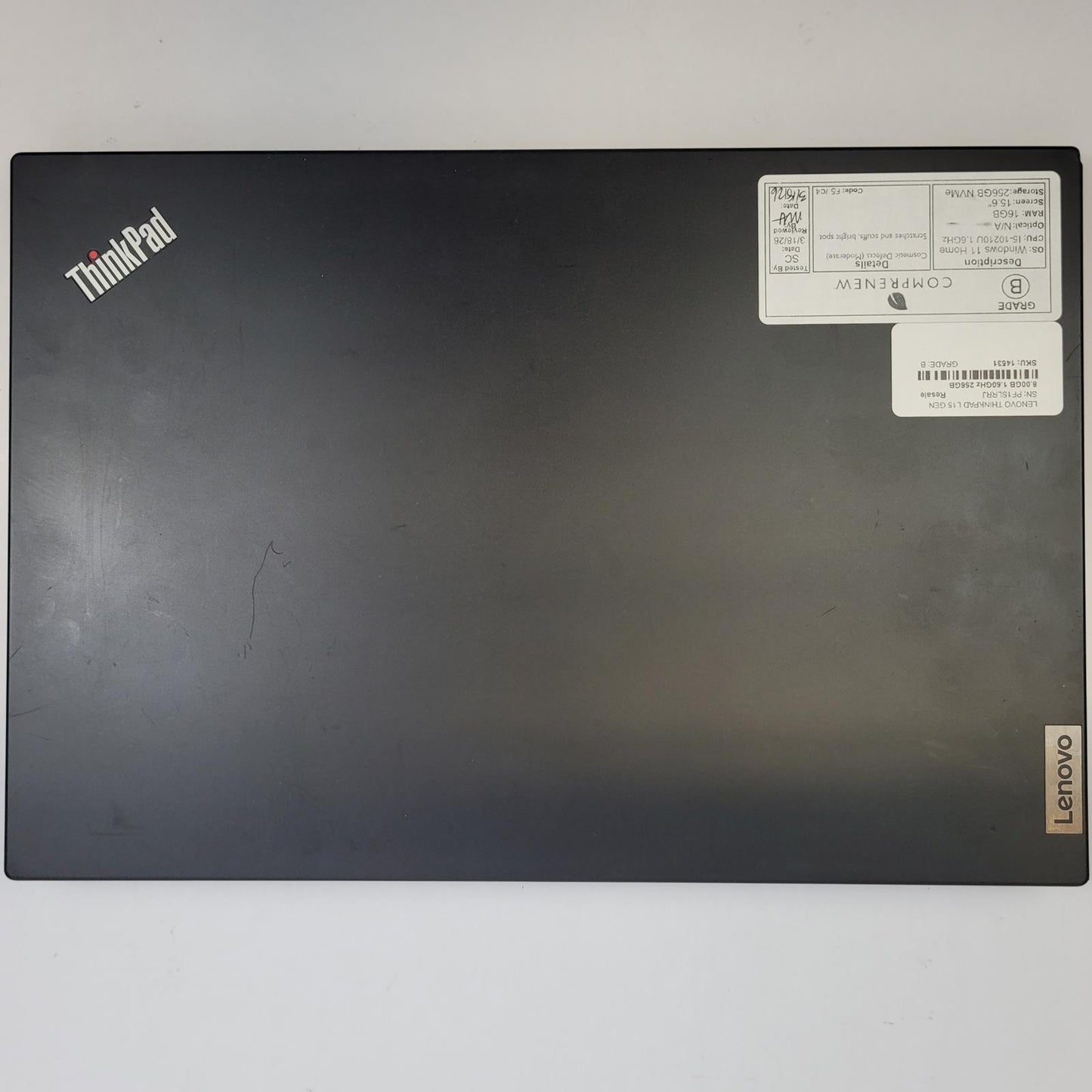 LENOVO THINKPAD L15 G1 Win 11 i5-10210U 16GB RAM 256GB NVMe | Grade B | 14531