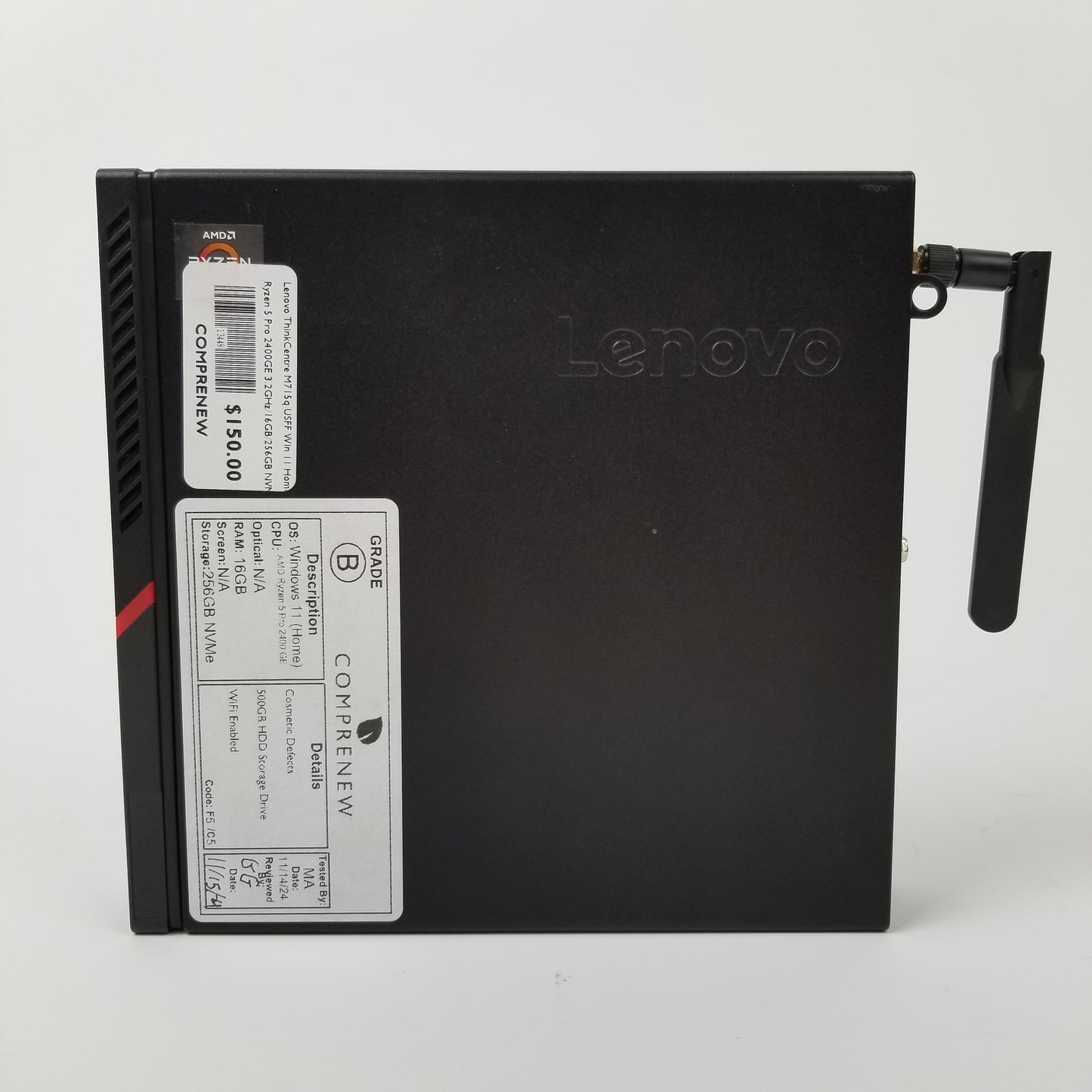 Lenovo ThinkCentre M715q Win 11 Home Ryzen 5 Pro 2400GE 16GB RAM 256GB NVMe | Grade B