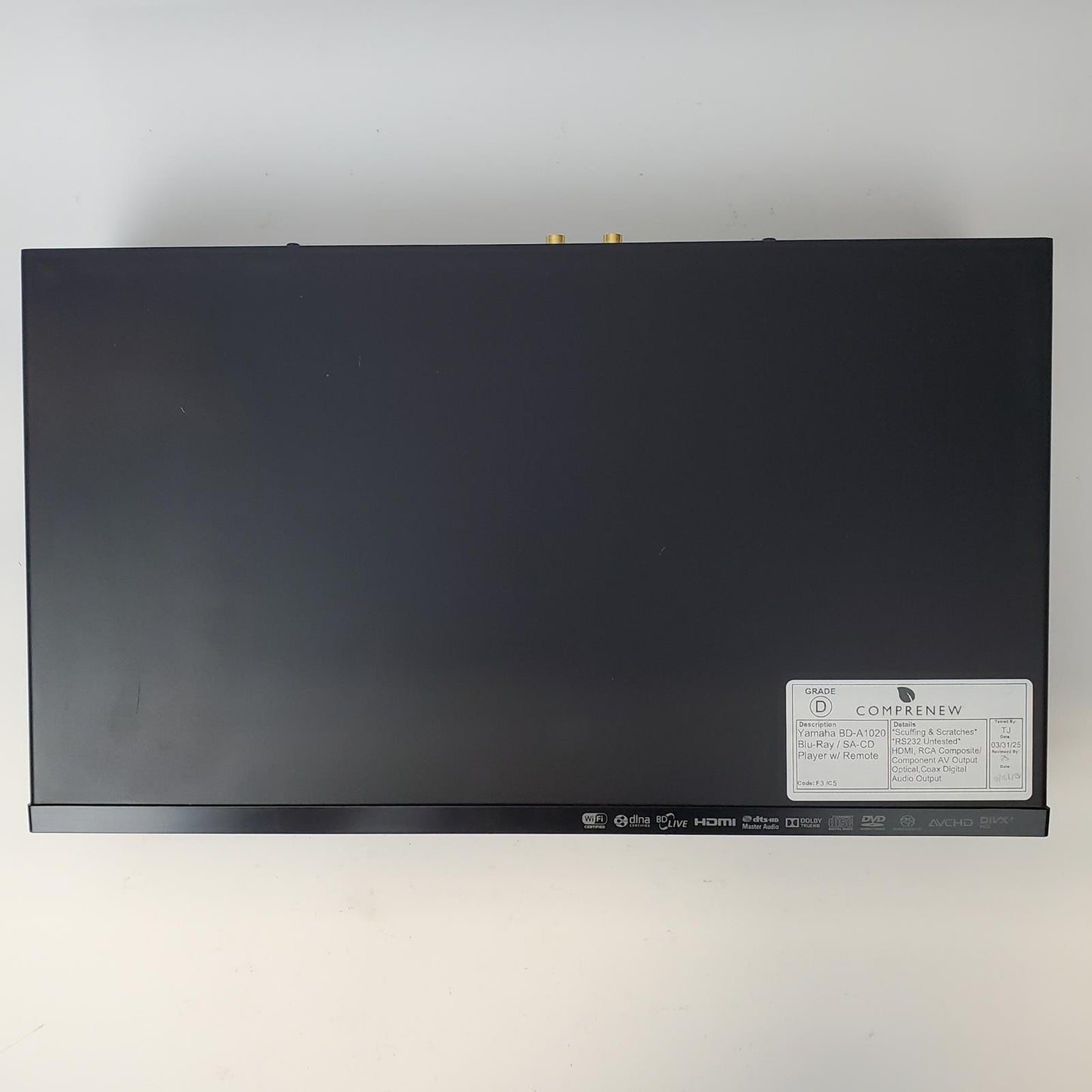 Yamaha BD-A1020 Blu-Ray/SA-CD Player w/ Remote | Grade D