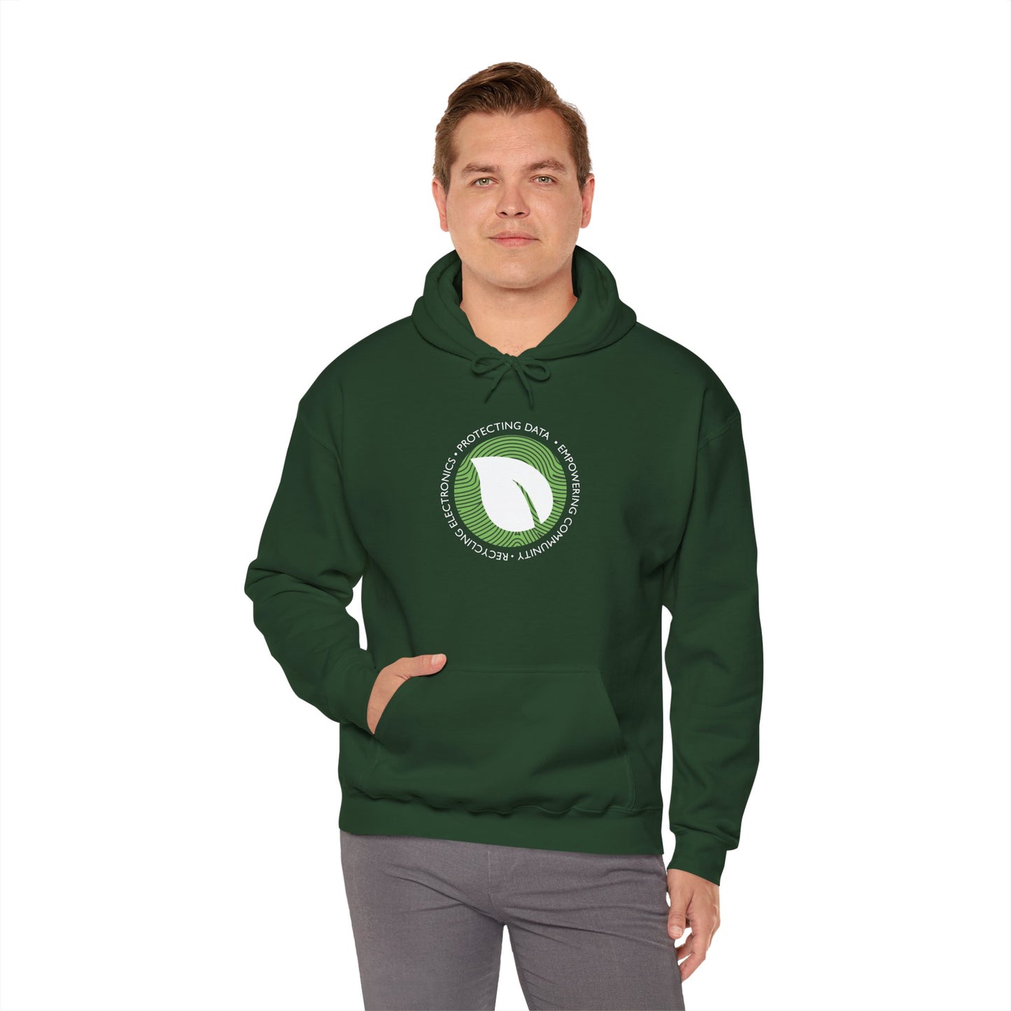 Eco-Friendly Leaf Printed Unisex Heavy Blend™ Hooded Sweatshirt