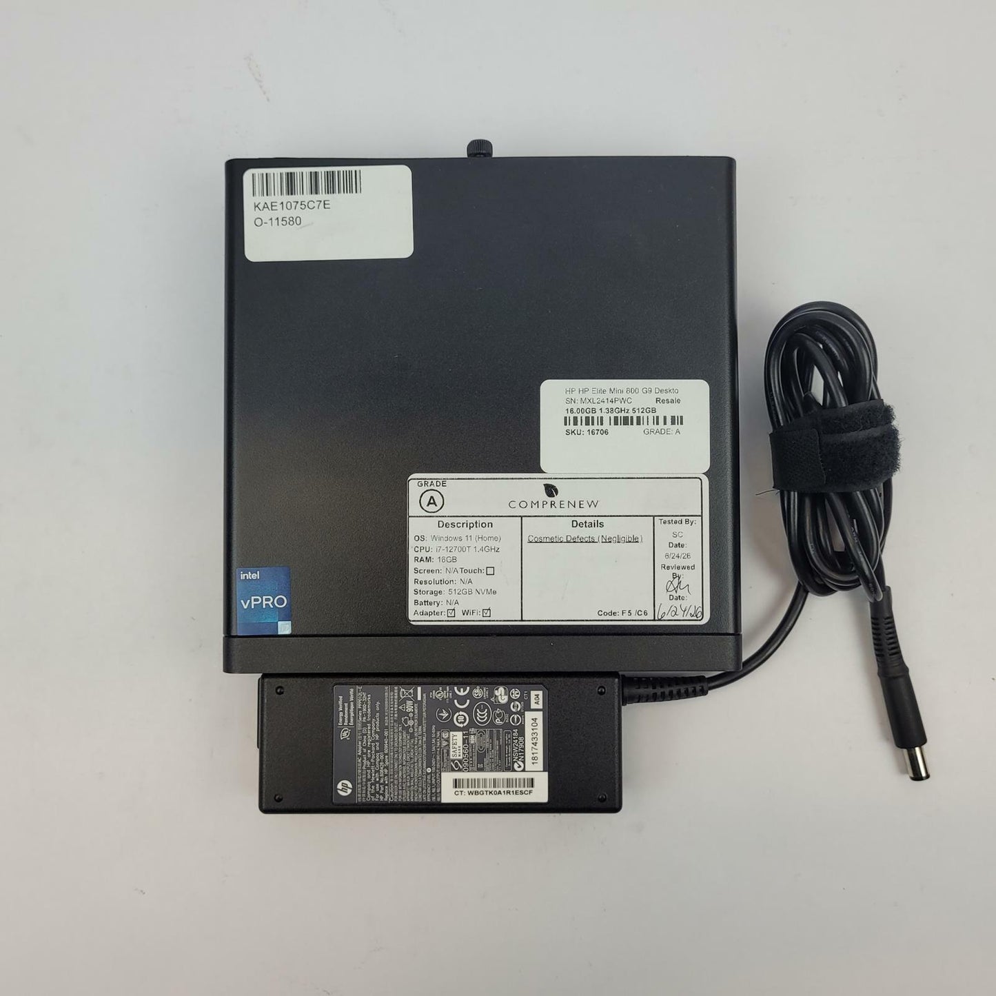 HP Elite Mini 800 G9 Win11 Home i7 12700T 16GB RAM 512GB M.2 NVMe SSD | Grade A